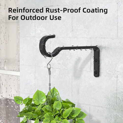 Miniatura 4 de Saffruff Paquete de 2 perchas resistentes de 5.7 pulgadas para plantas al aire libre, soportes de hierro para colgar plantas en el exterior, ganchos