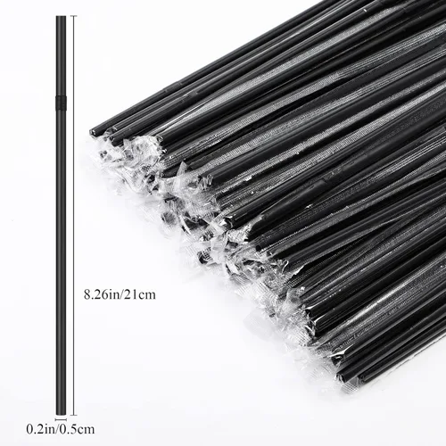 Miniatura 3 de Patelai Dispensador de pajitas de plástico transparente de 10.6 pulgadas y contenedor organizador de 100 piezas de pajitas para beber con tapa