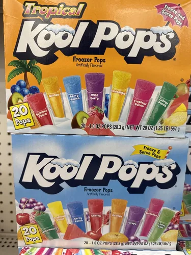 Kool Pops Freezer Pops (2 cajas de 20) con sabor tropical y original de Kool Pops