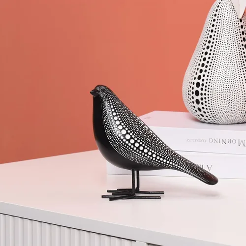 Miniatura 3 de Quoowiit Esculturas para decoración del hogar, Figura de pájaro para decoración de estante, Decoraciones modernas para sala de estar, dormitorio