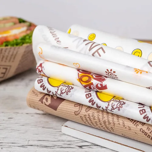 Miniatura 4 de 100 Hojas de Papel Deli, Papel para Envolver Sándwiches de 14 * 10 pulgadas, Papel para Envolver Alimentos, para Panes, Papas Fritas, Sándwiches