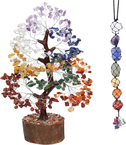 Miniatura 8 de ZAICUS Árbol de la vida de cristal de 7 chakras para decoración del hogar, regalos de cumpleaños de piedras preciosas para mujeres, amigos, mamá