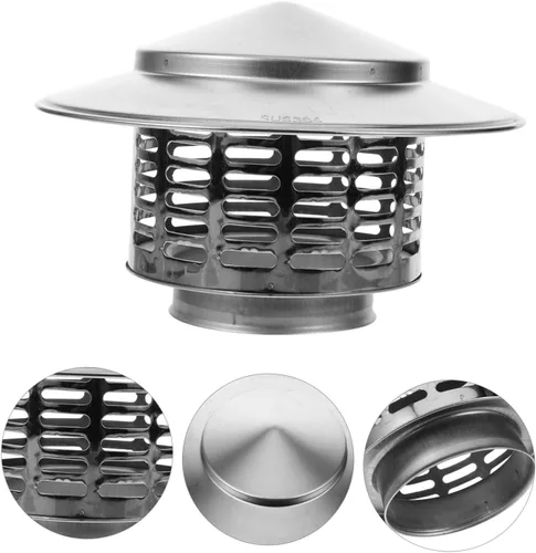 Miniatura 5 de Cabilock Sombrero de chimenea Cubierta de ventilación de chimenea Tapa de chimenea de acero inoxidable Tapa de chimenea Protector de puerta Cubierta