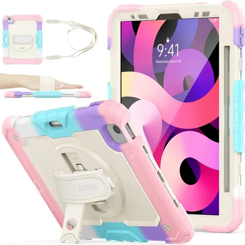 Miniatura 11 de SEYMAC stock Funda para iPad Air 5ª/4ª Generación/Pro 11 (4ª/3ª/2ª) con Protector de Pantalla Soporte para Bolígrafo, Correa de Mano Giratoria