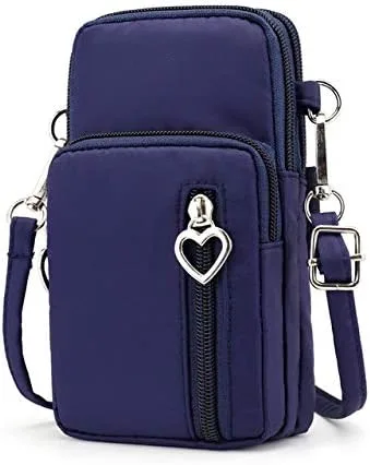Miniatura 8 de Bolso bandolera Oxford con cremallera para teléfono celular para Samsung Galaxy S24+ S23 FE S23 S22 S21 S20 FE S10e A01 A54 Rosado