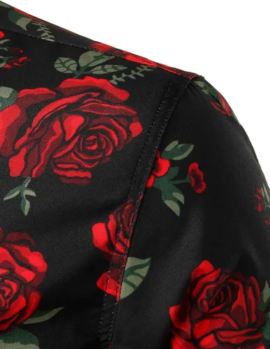 Miniatura 4 de ZEROYAA Camisas de vestir de manga larga con botones y diseño urbano de moda para hombre