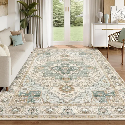 Miniatura 30 de Alfombra de pasillo lavable de 2 x 6 pies - Alfombras de cocina con respaldo antideslizante vintage suave estilo granja, alfombra de entrada