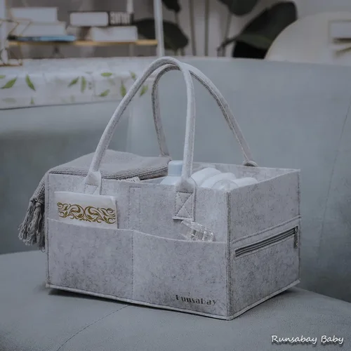 Miniatura 6 de Organizador Caddy de Pañales para Bebé, Cesta de Almacenamiento Portátil de Artículos Esenciales para Bebé para Mesa de Cambio, Cesta para Coche