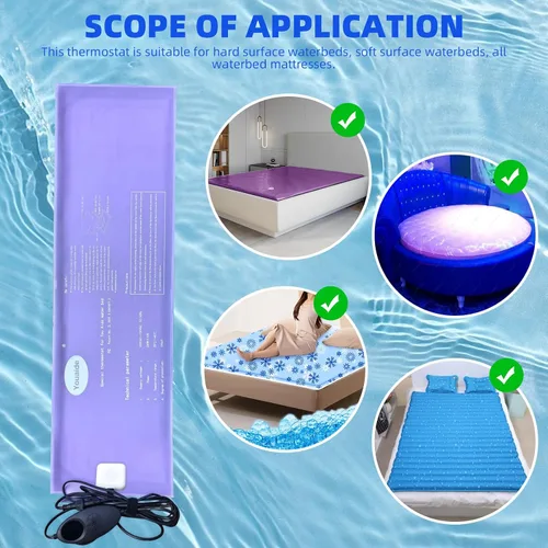 Miniatura 6 de Softside - Calentador de cama de agua duro, pantalla digital de 240 W, calentador de cama de agua inteligente, calentador de cama de agua seguro