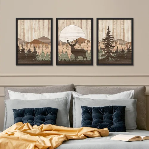 Miniatura 3 de SIGNWIN Póster enmarcado Joshua Tree Desert Landscape Cactus, Naturaleza silvestre, ilustraciones modernas, arte decorativo, floral, botánico