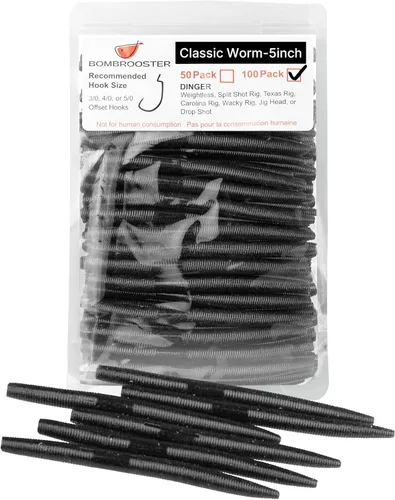 Miniatura 16 de 30/50/78/100 piezas Senko Worms Kit - Señuelos de pesca de plástico suave de 4"/5" con impregnación de sal para pesca de lubina Varios colores A