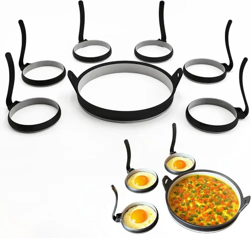 Kit de anillos de silicona antiadherente para huevos y tortillas, anillos de huevo de 4 pulgadas y anillo de tortilla de 8 pulgadas, anillos de