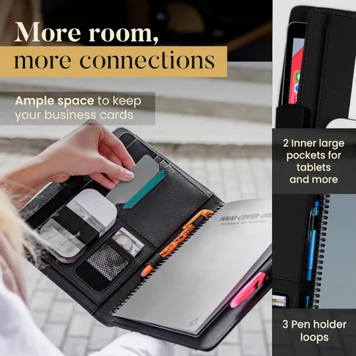 Miniatura 9 de Cubierta de folio premium compatible con Rocketbook Everlast, Wave, Fusion, Panda, cuaderno inteligente reutilizable - Tamaño ejecutivo A5 Old