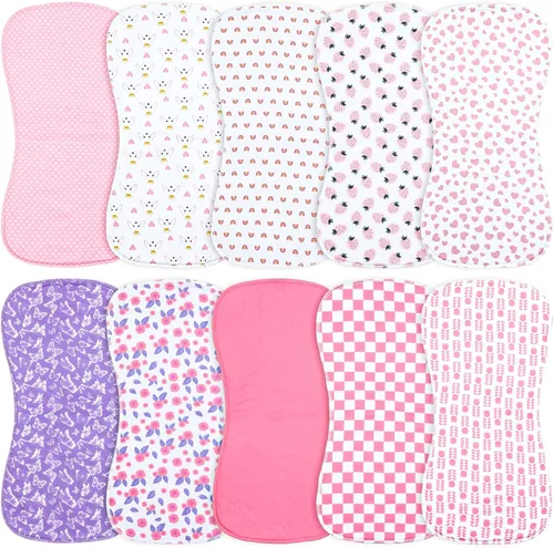 Miniatura 13 de Juego de 10 paños para eructar para bebés niños y niñas - Paño orgánico para eructos de bebé, toallitas para bebé, trapos para eructos, paños