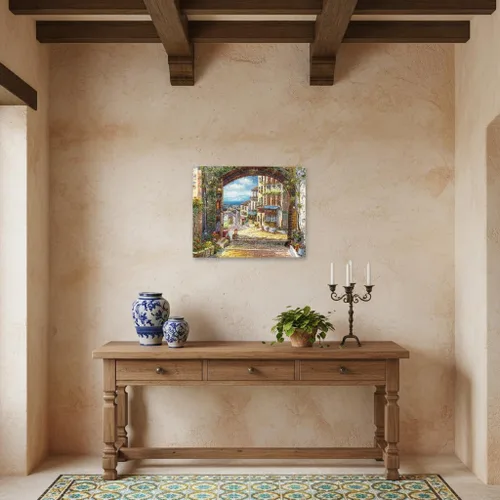 Miniatura 3 de SD SOFT DANCE Lienzo decorativo para pared de pueblo italiano, pintura de pueblo costero, reproducción de obras de arte para sala de estar