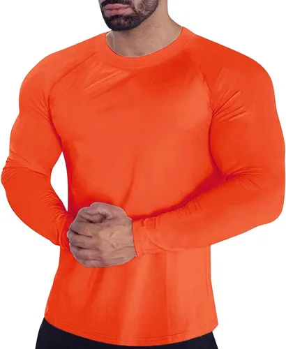 Miniatura 14 de Camisas de compresión atléticas de manga larga para hombre, capa base, camisa de entrenamiento atlético, camisas de compresión, camisetas deportivas