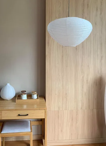 Miniatura 3 de Pantalla de papel de hongo (17 pulgadas), lámpara plegable blanca, linterna de ajuste interior, pantalla de lámpara de techo de papel