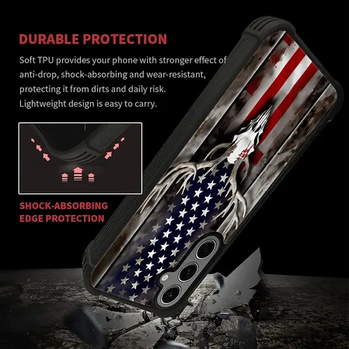 Miniatura 5 de CARLOCA Funda para Samsung Galaxy S21, Camuflaje Bandera Americana Calavera de Ciervo S21 para Hombre Mujer Chico Chica, Antiarañazos TPU Suave a