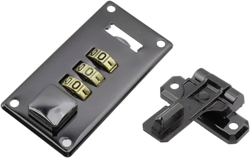Miniatura 4 de Cerraduras de combinación de equipaje, cerradura de combinación de 3 dígitos, cerradura de contraseña negra para caja de herramientas con cerradura