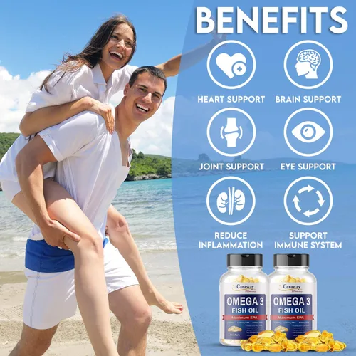 Miniatura 2 de Aceite de pescado Omega 3 2,000 mg- grado farmacéutico. 1000 mg EPA 500 mg DHA. Cápsulas sin eructos sin regusto a pescado. Todo natural, orgánico