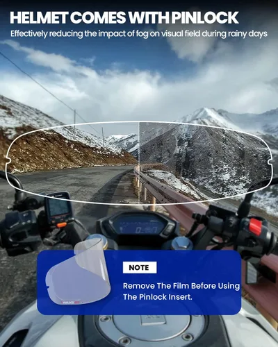 Miniatura 3 de ILM - Casco modular de cara completa para motocicleta, ATV, tres en uno, para moto de nieve, con visera antiniebla Pinlock, para hombres y mujeres