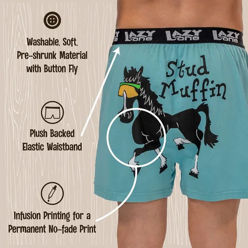 Miniatura 129 de Lazy One Divertidos boxers de animales, ropa interior humorística, novedosos pantalones cortos, regalos de broma para hombres