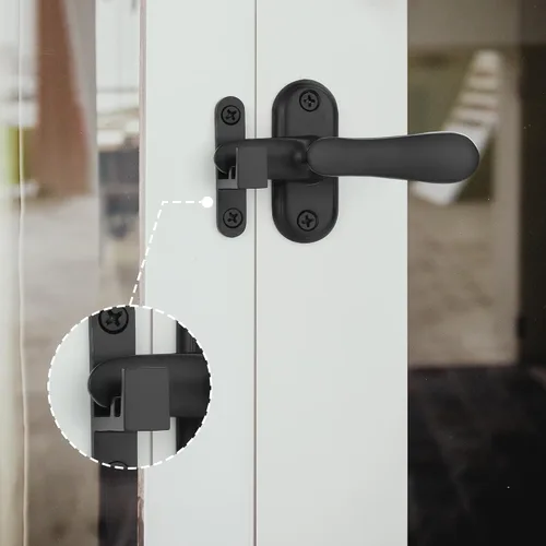 Miniatura 5 de Paquete de 2 pestillos de baño abatibles de 360 grados para puerta interior, 3 métodos de bloqueo de acero inoxidable para puerta de granero, Mate