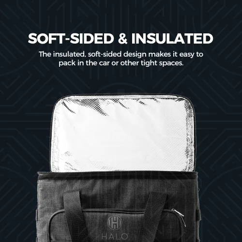 Miniatura 3 de Halo 28L Hybrid Cooler & Warmer Bag Electric Travel Cooler, Collapsible for Easy Storage, Keep Drinks Cold & Food Warm, Ice Free Cooling, Includes