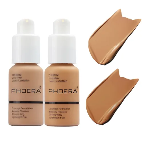Miniatura 15 de PHOERA Foundation, Base Líquida Mate Suave Impecable 24 HR Control de Aceite Corrector Foundation Maquillaje. (1 Pza-102- Nude)