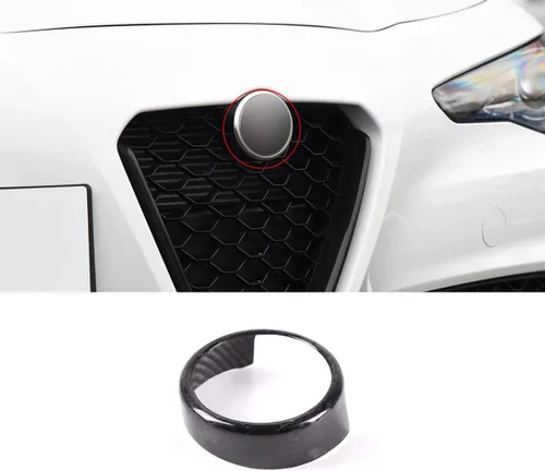 Miniatura 10 de Cubierta de fibra de carbono real para parrilla delantera de automóvil, soporte envolvente para Alfa Romeo Giulia Stelvio 2017-2020 accesorios de 3