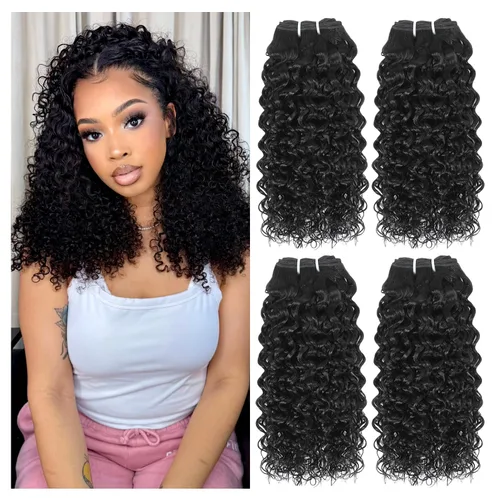 Miniatura 15 de Liang Dian Paquetes Rizados de Cabello Humano 8 8 10 10 Pulgadas Paquetes Kinkycurly de Cabello Humano para Mujeres Negras 100% Sin Procesar Cabello