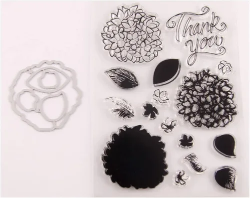 Juegos de sellos y troqueles de silicona transparentes para hacer tarjetas, plantillas de corte para álbumes de recortes, álbum de fotos, papel