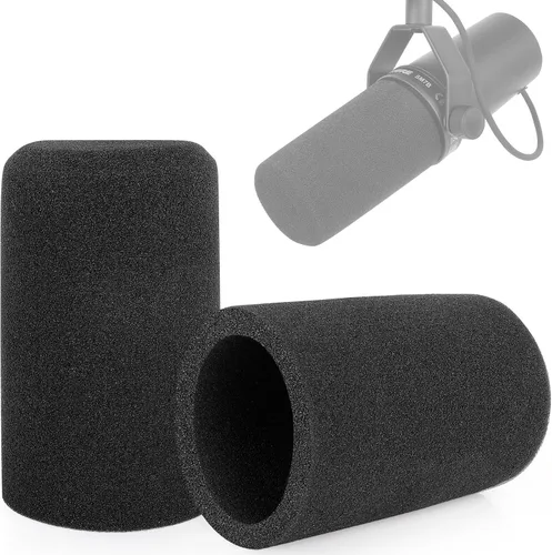 Miniatura 10 de ChromLives, 6 unidades de parabrisas para SM58, 6 unidades, filtro pop de espuma para Shure SM58 SM48, repuesto para reducción de ruido, color negro