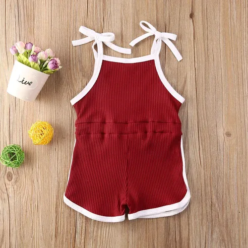 Miniatura 3 de VISGOGO Mameluco para bebés y niñas, monos sólidos, sin mangas, con cinturón, ropa de bebé, trajes