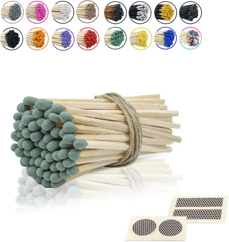 Miniatura 9 de Chandler Studio - Palillos de repuesto de madera de 3 pulgadas de largo con calcomanías de huelga, fósforos de seguridad al por mayor sueltos a