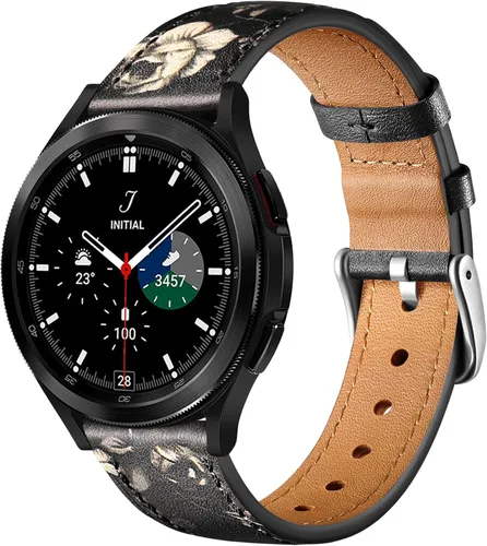 Miniatura 18 de Correa de cuero GEAK compatible con Samsung Galaxy Watch 7 de 40 mm, 44 mm, Galaxy Watch 6 5 4 de 40 mm, 44 mm, Galaxy Watch 6 Classic de 47 mm, 43