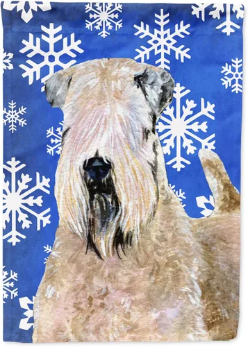 Miniatura 118 de Caroline's Treasures SC9374GF Bulldog English Snow flakes Holiday Garden Flag Buzón Bandera decorativa para patio exterior, patio, obras de arte
