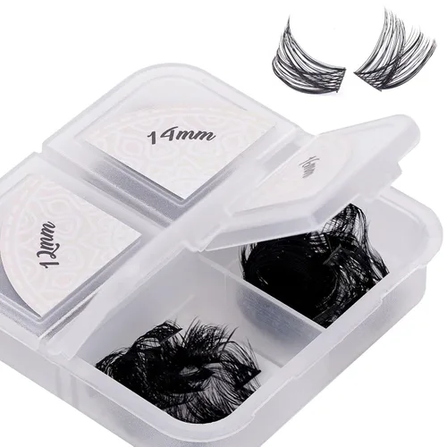 Miniatura 35 de Pestañas de anime con forma de pluma, extensiones de racimo de pestañas naturales de manga individual