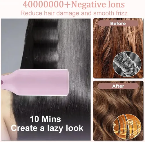 Miniatura 6 de Rizador Waver, 4 herramientas de pelo de temperatura ajustable con 2 barriles de cerámica, anti-quemaduras, calentamiento rápido 15S, plancha de Rosa