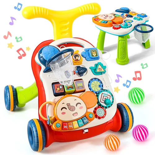 TOY Life 3 en 1 Andador de bebé con centro de actividades, andador de sentarse a pararse para bebés de 6 a 12 meses, juguetes de caminar para bebés