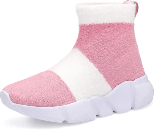 Casbeam Boys and Girls Breathable Lightweight Fashion Casual Sports Walking Shoes Running Sneakers High Top (ToddlerLittle Kid Bib Kid)