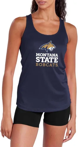 Miniatura 274 de Camiseta deportiva sin mangas oficial de NCAA Collegiate para mujer, con espalda cruzada, colección con logotipo primario