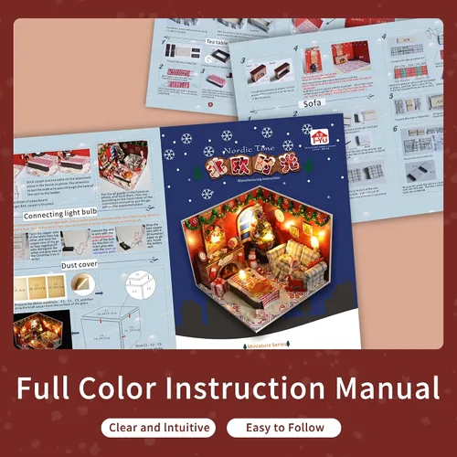 Miniatura 9 de Flever - Kit de casa de muñecas en miniatura para bricolaje, habitación creativa con muebles y cubierta de vidrio para regalo de arte romántico