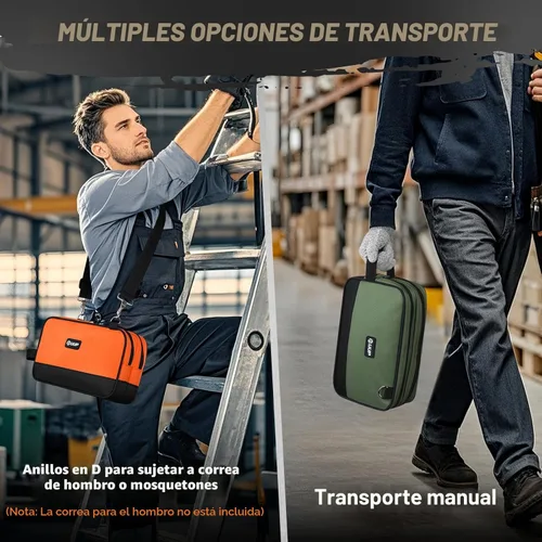 Miniatura 5 de Bolsa de herramientas pequeña de 12 pulgadas, paquete de 2 unidades, bolsa de herramientas con cremallera, 2 compartimentos, bolsa de herramientas