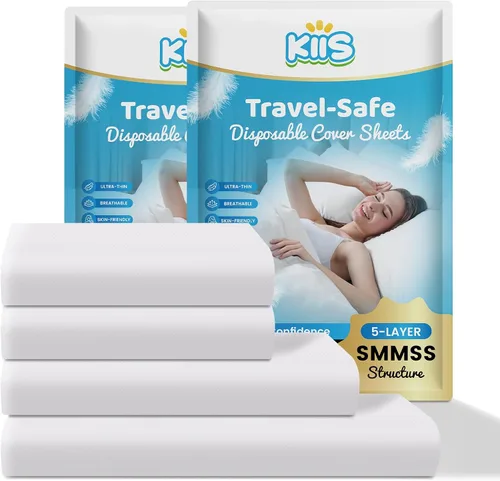 Miniatura 8 de KIIS Fundas Desechables Travel-Safe para Viajes, Sábana de Cama Desechable, Funda de Edredón/Consolador Desechable, Fundas de Almohada Desechables