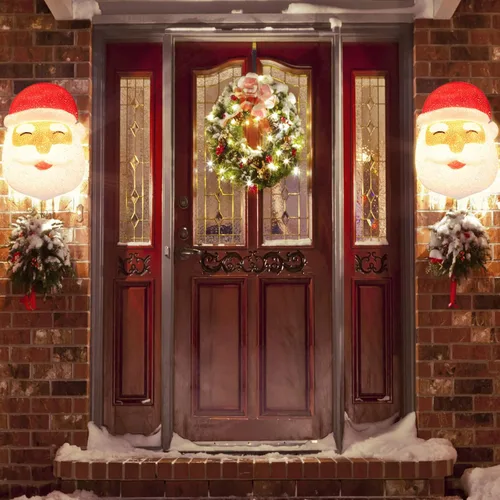 Miniatura 2 de 2 cubiertas de luz de porche de Papá Noel de Navidad para cubierta de luz al aire libre, decoraciones de Navidad, fiestas de Navidad, luces