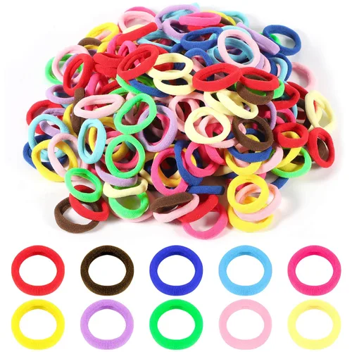 Juego de 200 ligas para el cabello multicolor sin costuras para niñas, pulseras de telar para niños pequeños, kit de bricolaje
