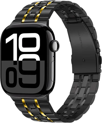 Miniatura 19 de Tasikar Correa compatible con Apple Watch Band de 1.654 pulgadas (Serie 11/10) 1.614 pulgadas, 1.575 pulgadas, 1.496 pulgadas, correa de metal