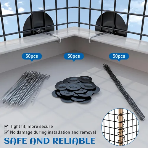 Miniatura 4 de ZeroPone Panel solar de 6 pulgadas x 50 pies, protector de aves para paneles solares con 50 sujetadores de acero inoxidable, rollo de alambre