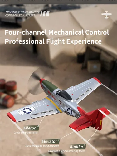 Miniatura 2 de Avión RC P51 de 4 canales con control remoto Aileron/Aerobatic/3Level FC/Gyro estabilizador fácil control para niños adultos principiantes Mejor